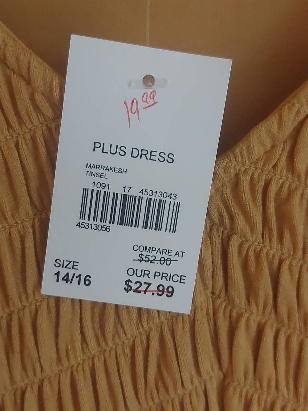 Cato Dijon Yellow Smocked Short Sleeved Babydoll Dress Womans Sz 14/16 - Picture 14 of 17